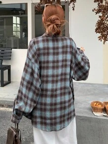 DAZY Women's Spring & Fall Long Sleeve Plaid Shirt,Long Sleeve Tops,Back To School Clothes,Flannels Women