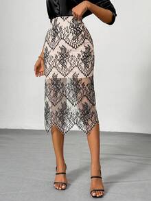 Firerie Women's Summer Elegant And Romantic Lace Skirt - Apricot - View 5