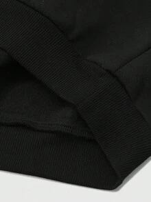 ROMWE MEN Street Life Unisex Jesus Graphic Rhinestone Embellished Hoodie, Casual Everyday Wear, Autumn/Winter