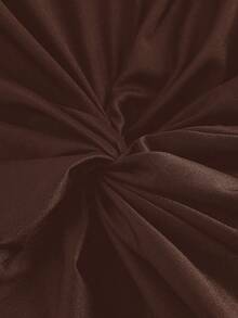 SHEIN MOD Women's Elegant Solid Color Asymmetrical Neckline Ruched Twist Long Dress,Fall,Fall Wedding Guest Brown Dress,Wedding Guest Dress Women