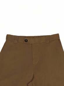 Manfinity Mode 男士斜口袋西裝褲不附腰帶 - 棕色 - 查看 5