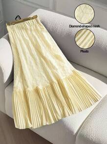 GlowEve CURVE Elegant Pleated Diamond Women's Skirt In Autumn And Winter - Multicolor - View 1