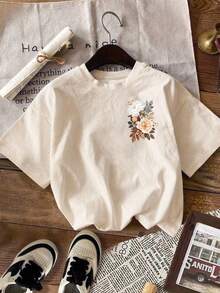 DrmWander Plus Size T-Shirt, Plus Size Casual Graphic Tee, Street Style Short Sleeve T-Shirt, Cute Summer Top