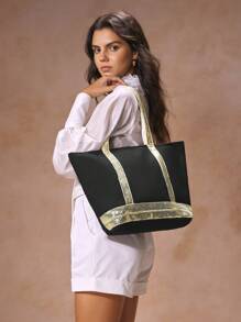 SHECARRY حقيبة كاجوال عملية أنيقة مزينة بالترتر