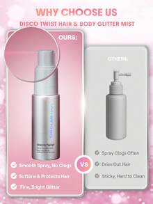 SHEGLAM HAIR Disco Twist Haar- & Körperglitzer Spray - Fairy Sugar Abschluss Geburtstag Urlaub Summer Fallen Autumn Y2K Schick Mode Frauen Bilden Kosmetik Party Strand Reisen Camping Draußen Schule Campus Festivals Dekor Geschenk Gegenwärtig Rose Mädchen Am besten Farbe Charme Stimmung Rosa Weihnachten Neujahr Thanksgiving-Tag Valentinstag