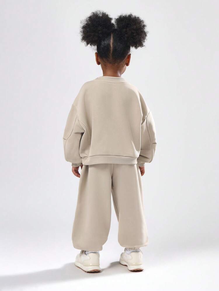 Felpa oversize con logo orso e jogger coordinati