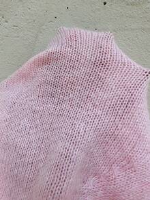 Sunnyshic Women's Solid Color Front Tie Super Short Knit Cardigan, Suitable For Vacation Fall Winter Cloth For Women - Baby Pink - View 8