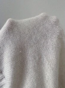 SHEIN Unity Women's Solid Color Crew Neck Casual Fitted Sweater, Versatile For Autumn Fall Winter Cloth For Women - Apricot - View 8