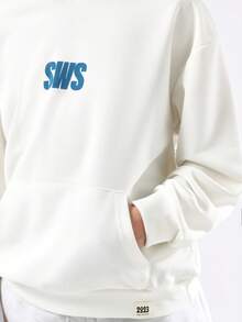 SUMWON Oversized Studios Graphic Print Hoodie Streetwear Collection Modern Design Comfortable Daily Wear Winter Fall Youth Hooded Sweatshirt Casual Pull Over