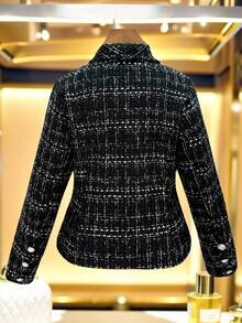 GlowEve CURVE Elegant And Casual Winter Woolen Fabric For Plus-Size Ladies Fall Cloth For Women Autumn - Black - View 2