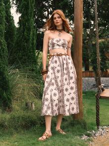 Styleloop 女士平底凉鞋，波西米亚风格，复古美式，波西米亚风，西部风，音乐节，派对装 - 棕色 - 查看 5