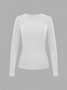 INAWLY 3pcs/Set Plus Size Women Casual Solid Color Long Sleeve T-Shirts Fall Cloth For Women
