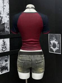 EgrlEra Subculture Retro Graphic Print Women Round Neck T-Shirt - Multicolor - View 2