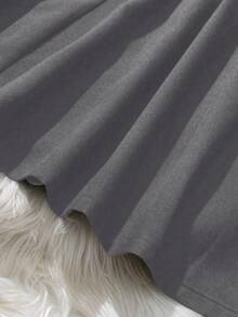 Franclia Plus Size Women Elegant Waist Belt Decor Skirt, Commuter Style Fall Cloth For Women Belt Skirt Pleated Skirt Black Belt Skirt Elegant Skirt Gray Skirt