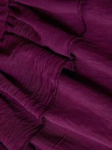 GENKIRA Purple Palace Style Long Dress, V-Neck With Ruffle Collar And 3-Layer Ruffle Hem, Ethereal Outfit For Spring Gala And Manor Evening Party - Purple - View 7