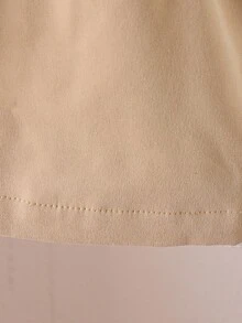 SHEIN Vintaside Kids 女婴卡其色长袖连帽保暖外套，时尚百搭，适合秋冬季节穿着，是女婴冬季的理想之选。