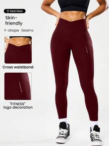 Easithlete Nahtlose, hochelastische Yoga-Übungs-Criss-Cross-Taille Sporthose