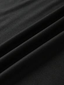 EMERY ROSE Plus Size Summer Casual Simple Solid Color Black Tank Top - Black - View 5