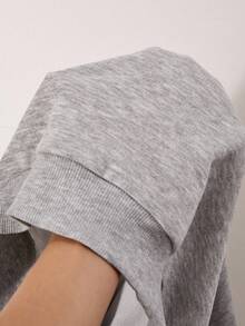 SHEIN Explorewe 2 件套男童休闲长袖连帽衫，带字母印花和罗纹袖口，以及直筒户外裤，适合圣诞节、万圣节、秋冬的优质儿童服装 - 淺灰紫 - 查看 5