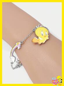 LOONEY TUNES X SHEIN Cute Cartoon Pattern Pendant Chain Bracelet