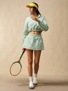 VARSIVA 夏季纯色抽绳腰运动裙短裤