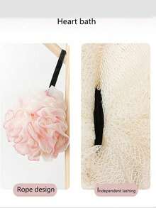 SHEIN 1/4Pcs Bath Sponge Shower Pouf, Durable Scrub Back Bathing Accessories, Small Bath Loofah - Multicolor - View 4