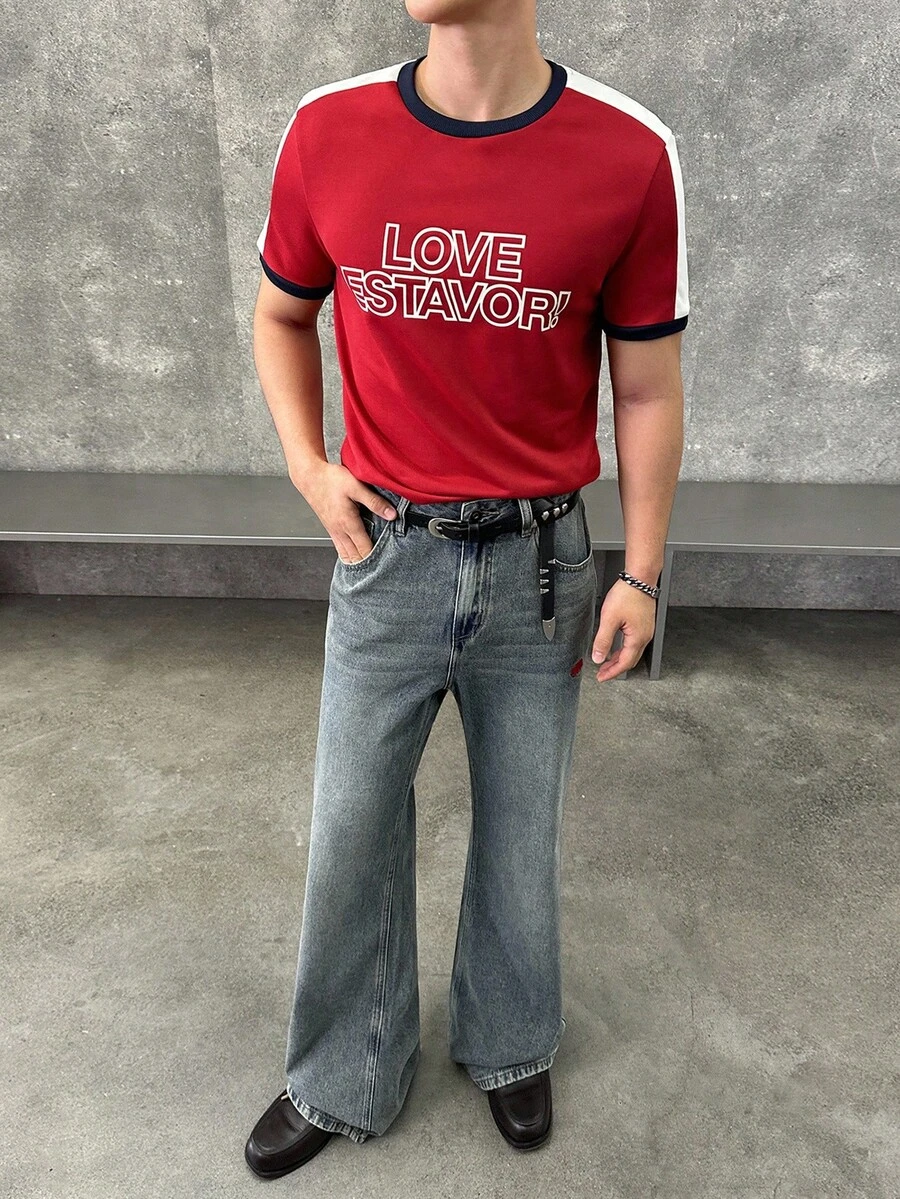 ESTAVOR 水洗纯色口袋休闲时尚喇叭牛仔裤 - 淺色水洗藍 - 查看 1