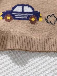 SHEIN Playful Pals Toddler Boys' Fashionable & Cute Jacquard Knit Long Sleeve Sweater, Autumn/Winter Baby Knitwear Baby Boy Sweater Baby Sweater With Car And Airplane Toddler Sweater Knitted Baby Sweater Baby Boys Winter Clothes Baby Boys Fall Clothes Baby Boys Fall Outfits Baby Boy Jumper Sweater For Baby Boy Baby Solid Color Knitted Sweater