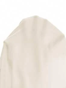 SHEIN EZwear 女款休閒極簡圓領亞麻色修身長袖打底 T 恤，適合秋冬 - 杏色 - 查看 7