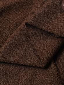 DAZY 3pcs Solid Color Comfortable Hooded Button Placket Top, Tank Top And Pants Women Lounge Set, Fall Winter Clothes - Coffee Brown - View 8