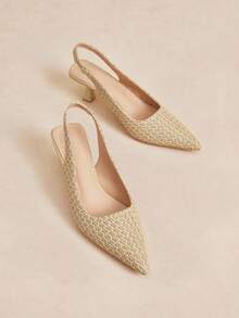 Sandalias de tacón alto con espalda abierta y estilo sexy para mujer, para verano - Amarillo - Ver 8