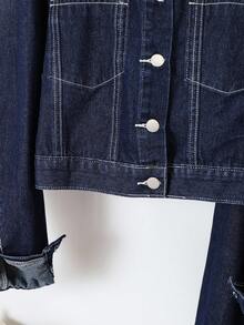 SHEIN 2pcs/Set Teen Girl Navy Blue Denim Lapel Long Sleeve Cropped Jacket & Pleated Wide Leg Pants,Korean Style Denim Set, Two Piece Denim Set, Wide Leg Jeans Kids Jean 2 Piece Set Fall Winter