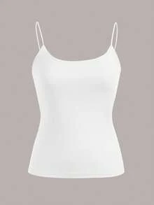 SHEIN EZwear 4pcs Pack Casual Solid Color Versatile Black & White Camisole Top, All-Match Style For Spring/Summer - Black and White - View 3