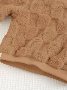 Cozy Pixies Conjunto de 2 peças para bebê menino com estampa de ursinho fofo, moletom dupla face com gola redonda e ombros caídos, nas cores marrom e mocha. Ideal para o outono e inverno. Perfeito para recém-nascidos. - Caqui - Ver 8