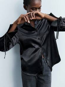 Maija Women's Casual Solid Color Long Sleeve Shirt, Halloween Costume