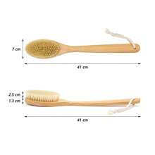 Cirelle 1pc Brush Body, Shower, Massage, Exfoliating, Long Handle Brush, Back, Shower Brush, Brush Head, Scrubbing Bath Tool Home Bathroom Decor Summer - Mocha Brown - View 8
