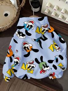 Tween Boy Casual Minimalist Cartoon Rabbit Pattern Loose Comfortable Long Sleeve Sweatshirt, Suitable For Autumn/Winter Fall - Multicolor - View 2
