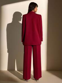 CLARA VERO Conjunto de blazer y pantalón de pierna ancha de unicolor