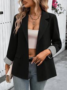 SHEIN Clasi Women's Suit Collar Casual Daily Blazer Fall Cloth For Women