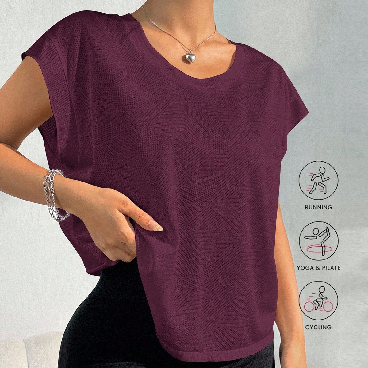 Camiseta de tirantes holgada para mujer para yoga, running, fitness y deportes