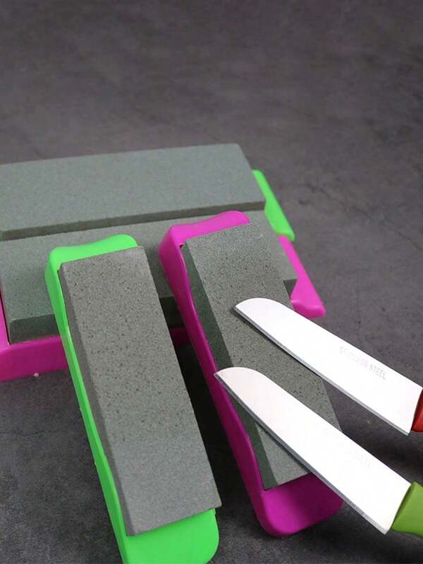 1 pedra de amolar de diamante dupla face premium - alta dureza, base antiderrapante e fácil afiação de facas - ideal para cozinhas domésticas e food trucks (cor aleatória)