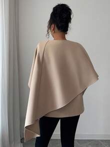 Selianne Women's Elegant Light Brown Shawl Top Outerwear 2 Pieces Set, Winter - Coffee Brown - View 2