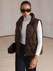 Aveloria Modichic Women's Quilted Lightweight Padded Vest, Short Style, New Arrival, Versatile, Autumn/Winter, Sleeveless, Fitted, Jacket