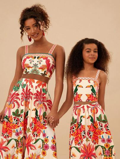 Travachic Women Two Pieces Outfits For Daily Wear, Mother And Daughter Dress, Vacation Style, Woven Graphic Printed, Casual Summer Vacation Outfits Woman, Bohemia Beach Vacation Outfits, Boho Chic, Country Concert Outfit, Holiday Festival Outfits, Beach Outfits For Woman, Old Money Style Women, Summer Sun Dress, Mother's Day, Mother And Daughter Dress.