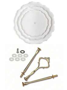 3 件树脂三层水果盘模具、带支架的树脂支架模具、环氧树脂分层托盘模具、树脂和硅胶铸造模具以及用于制作服务台的五金配件 - 白色 - 查看 12