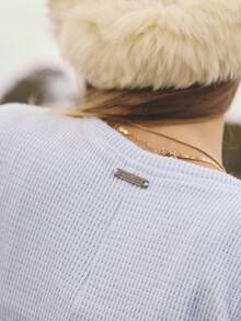 Aralina 女士纯色简约长袖连体睡衣，日常穿着 - 藍色 - 查看 3