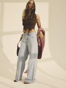 Aralina 女士秋冬休闲波西米亚风系带背心，非常适合外出、乡村音乐会和万圣节等场合。 - 咖啡棕 - 查看 8