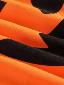 Halloween Pumpkin & Devil Colorblock Funny Comfortable Boxer Briefs For Teens - Orange - View 4