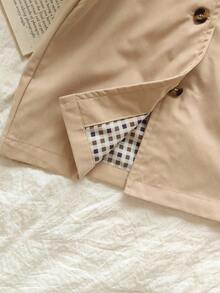 SHEIN 1pc Baby Boy Spring/Autumn Windbreaker, Toddler Fashion Casual Hooded Jacket, Infant Stylish Bomber Coat, Children Spring/Autumn Outerwear, Babyboy Solid Color Lightweight Jacket, Versatile Topper Fall Winter