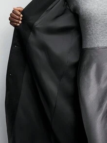 Maija Palton simplu, casual, cu un singur nasture, pentru femei, toamnă/iarnă